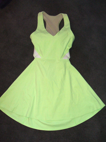 Lululemon Tennis Athletic Dress V Neck Racerback Women 4 W1EMVS Zap Yellow Green
