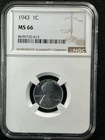 1943 1C  Lincoln Wheat One Cent NGC MS66   8699719-013