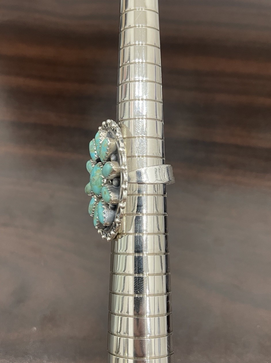Krush Kandy Turquoise Cluster Ring Native America… - image 13
