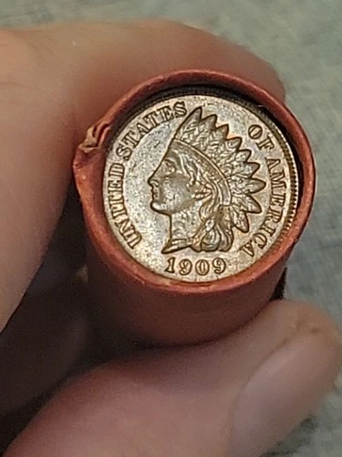 Au 1909 Indian Head & S Mint Indian Head Reverse Ends Of Lincoln Cent Roll