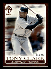 Tony Clark Detroit Tigers 2001 Private Stock Pacific #'d 61/75 #42