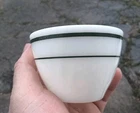 HTF Vintage Pyrex Green Band Stripe  Glassblower Bouillon 714 Restaurant Ware