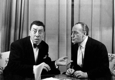 The French actor director Fernandel joking around with Tot= Rome N- Old Photo