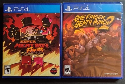 Super Meat Boy Forever & One Finger Death Punch 2 PlayStation 4 PS4 Game Lot 