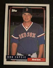 1992 Topps Bob Zupcic Baseball Rookie Card (RC) #377 Red Sox OF VG O/C. rookie card picture