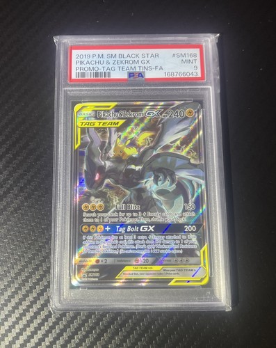 Pokemon 2019 SM Black Star Promo Pikachu & Zekrom GX SM168 PSA 9 Holo