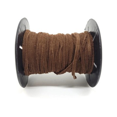 Genuine Flat Suede Lace, ''Camel''/Brown Color, 2mm x 0.5m Flat Suede Leather Cord