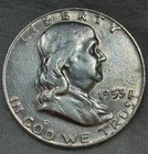 1953 Franklin Half Dollar Coin Silver 90% .36169 troy oz. $0.50/each Nice coin!