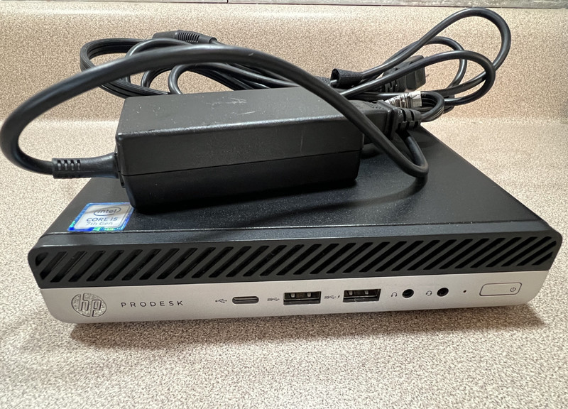 HP ProDesk 600 G3 Mini Desktop PC i5-7500T 8GB 128GB SSD Win 11 Pro AC Adapter