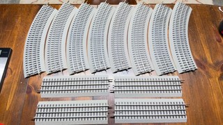 8x Lionel 612015 O36 Full Curve Fastrack 4x 612014 Straight Track Full Circle