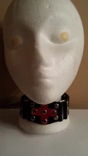 CHOKER-COLLAR - 21 RIVETS - PATENT LEATHER - BUCKLE CLOSURE - GOTHIC, PUNK -NEW*