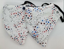 2 Pack- Patriotic Stars on White print handmade facemasks