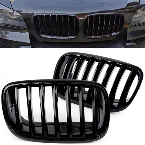 Front Bumper Grille For BMW X5 E70 X6 E71 2007-2014 Gloss Kidney Grilles Black - Bild 2 von 7
