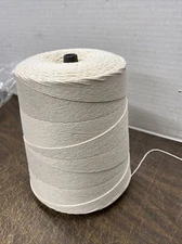 8 Ply Poly Cotton White String 2.5 Lb Cone Butcher or Store Twine 