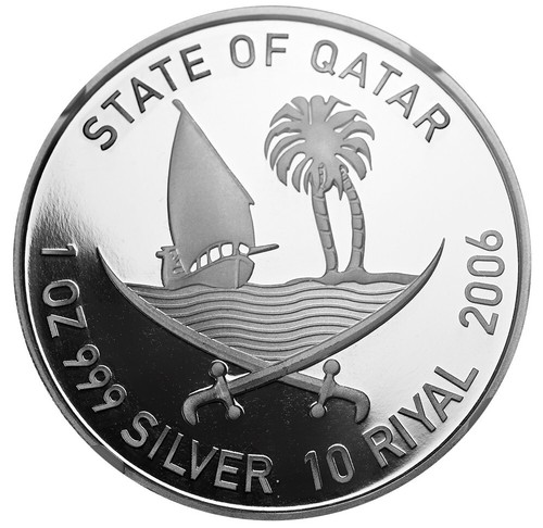 QATAR 10 Riyal 2006 Silver 1oz NGC PF69UC '15th Asian Games Doha - KARATE' - Picture 3 of 3