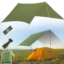Outdoor Camping Rain Fly Tarp Canopy Waterproof Hiking Sun Shade Shelter 10x10ft