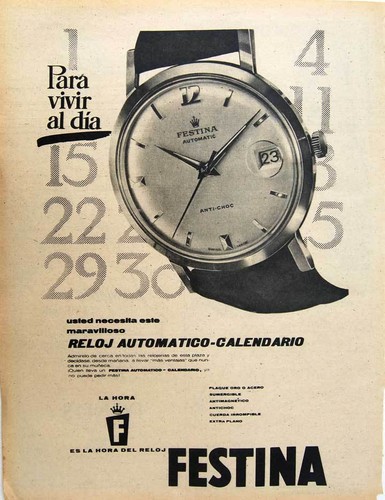 Publicidad Reloj Festina. Original 1959 - Trasera Cremas Pond's | eBay