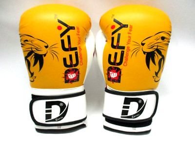 DEFY Beginner Boxing Gel Gloves Sparring Kickboxing Punching - YL - 12 oz - NEW