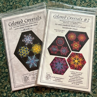 Quilt Block Snowflakes Pattern COLORED CRYSTALS  By Designer's Workshop Lot of 2