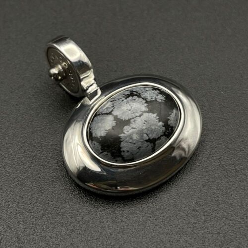 Vintage Sterling Joseph Esposito Snap Espo Anhänger Schneeflocke Obsidian 925 Stocko