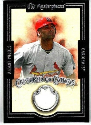 ALBERT PUJOLS 2007 UPPER DECK MASTERPIECES CAPTURED ON CANVAS GAME USED JERSEY