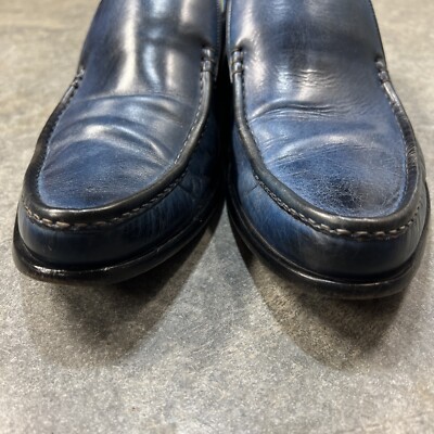 OLIVER SWEENEY Blue RAVIOLI Leather Loafers UK 10.5 US 11.5  display picture 2