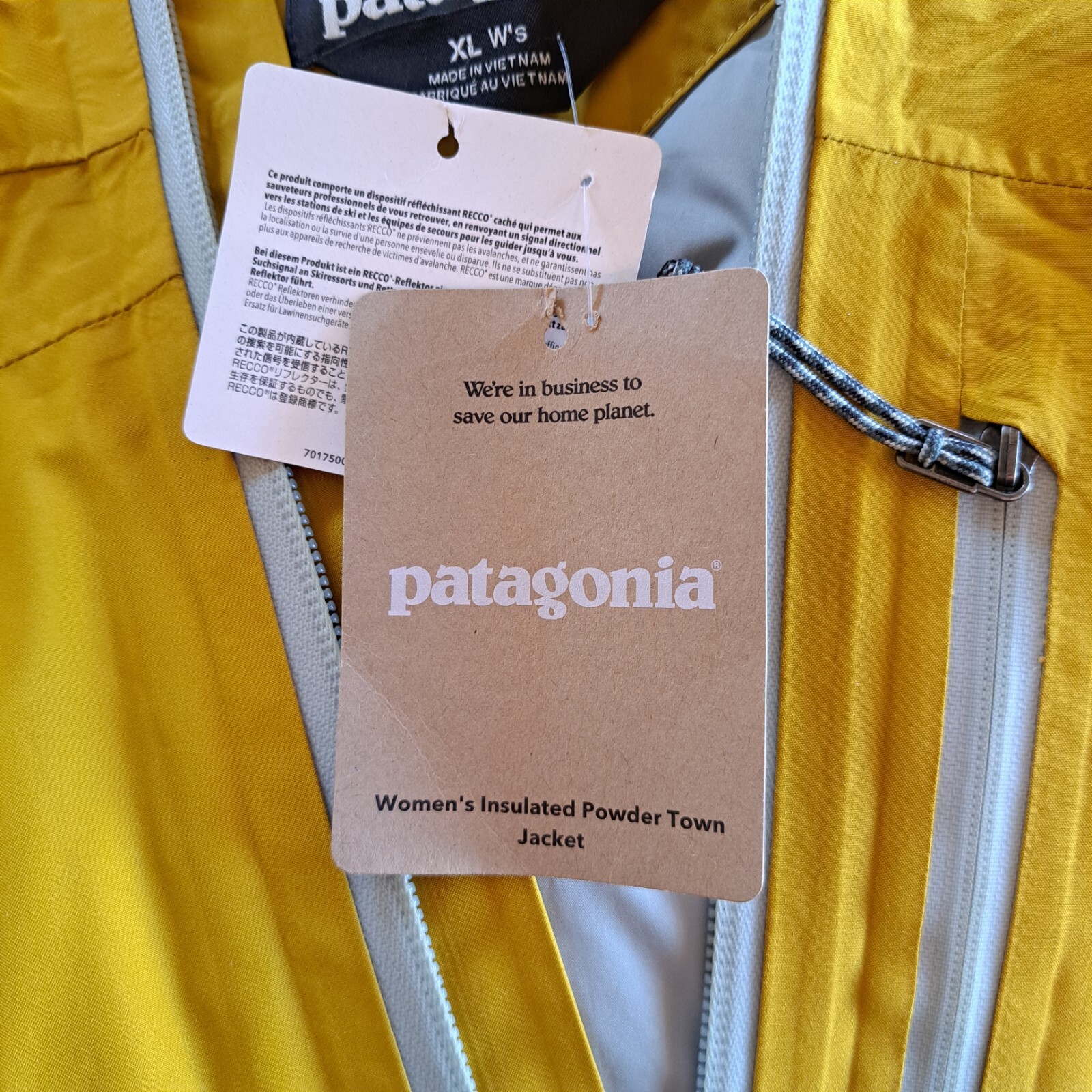 Patagonia Women’s XL Insulated Powder Town Ski Snowboard Coat  Cosmic Gold New! thumbnail 5