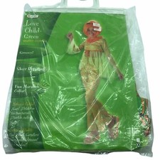 Hippie costume Love Child Green NEW Girl Large 11-14 Halloween green orange