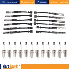 12 Platinum Spark Plug & Wireset for 2001-2005 Mercedes-Benz C320 2.6L V6
