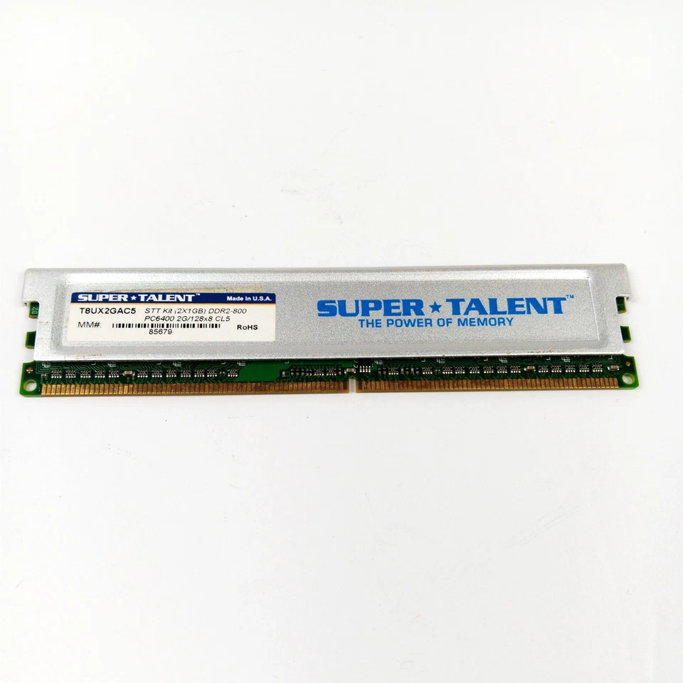 Super Talent T8UX2GAC5 (1GB) DDR2-800 PC6400 Desktop Computer PC Ram Memory - Image 4 of 4