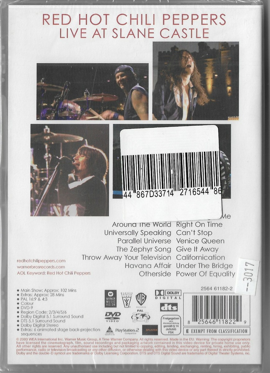 DVD RED HOT CHILI PEPPERS - LIVE AT SLANE CASTLE [FRENCH