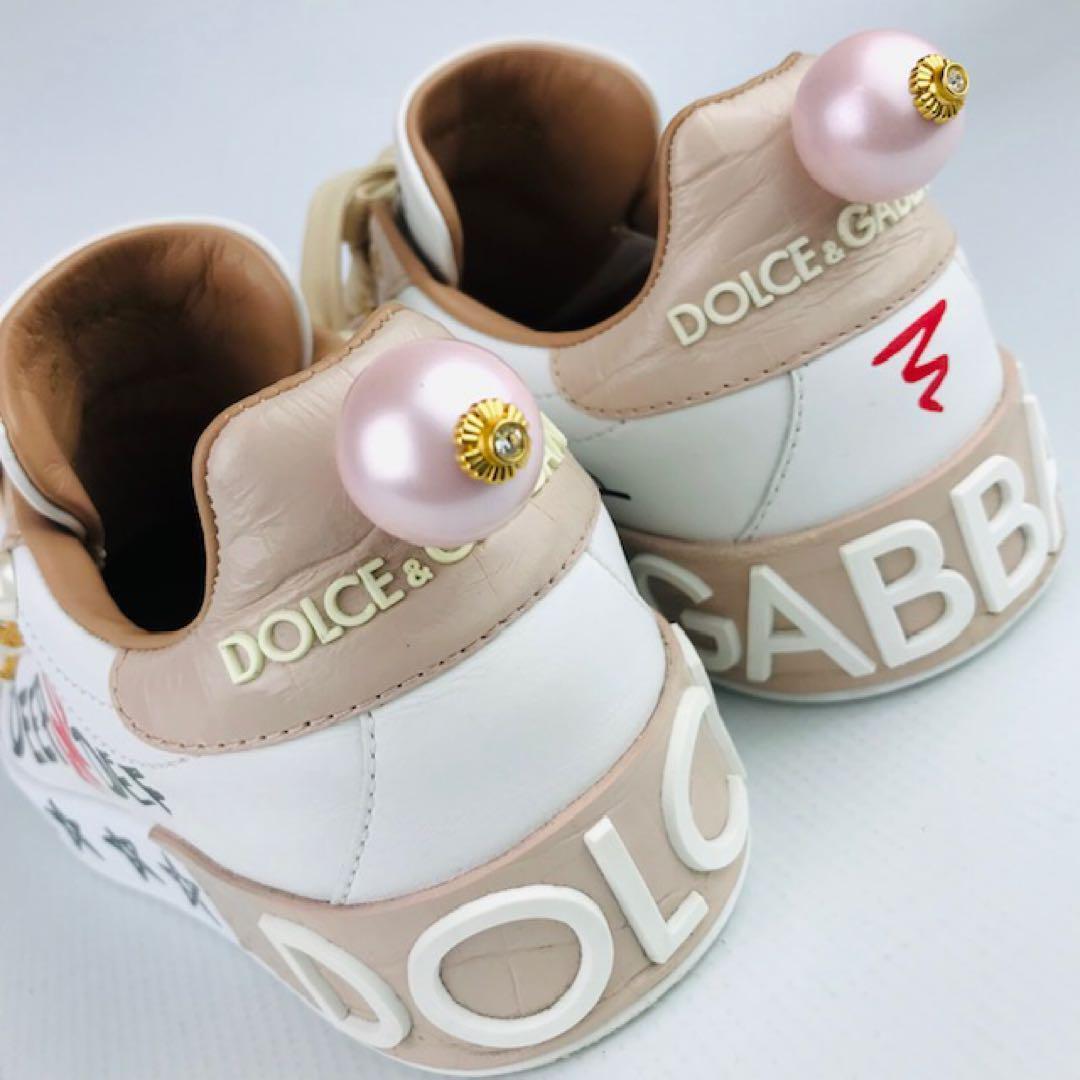 Dolce & Gabbana Women 6.5US Lettering Sneakers With Leather Dolce & Gabbana Women 6.5US Lettering Sneakers With Leather