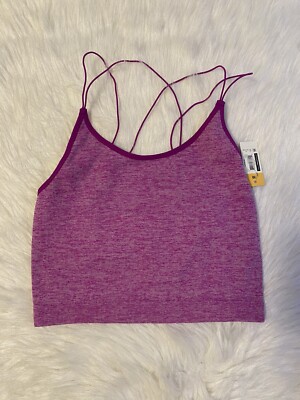 No Boundaries Bra Womens Juniors Size Medium Purple Wireless Strappy Cami