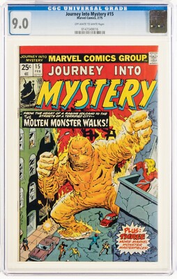 Journey Into Mystery 15 CGC 9.0 1st App Molten Man-Thing  Makkari App 1975