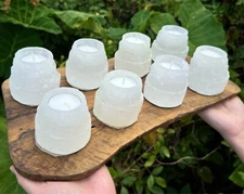 2.5" Selenite Candle Holder for Tealight Candles (Selenite Iceberg, Tower)