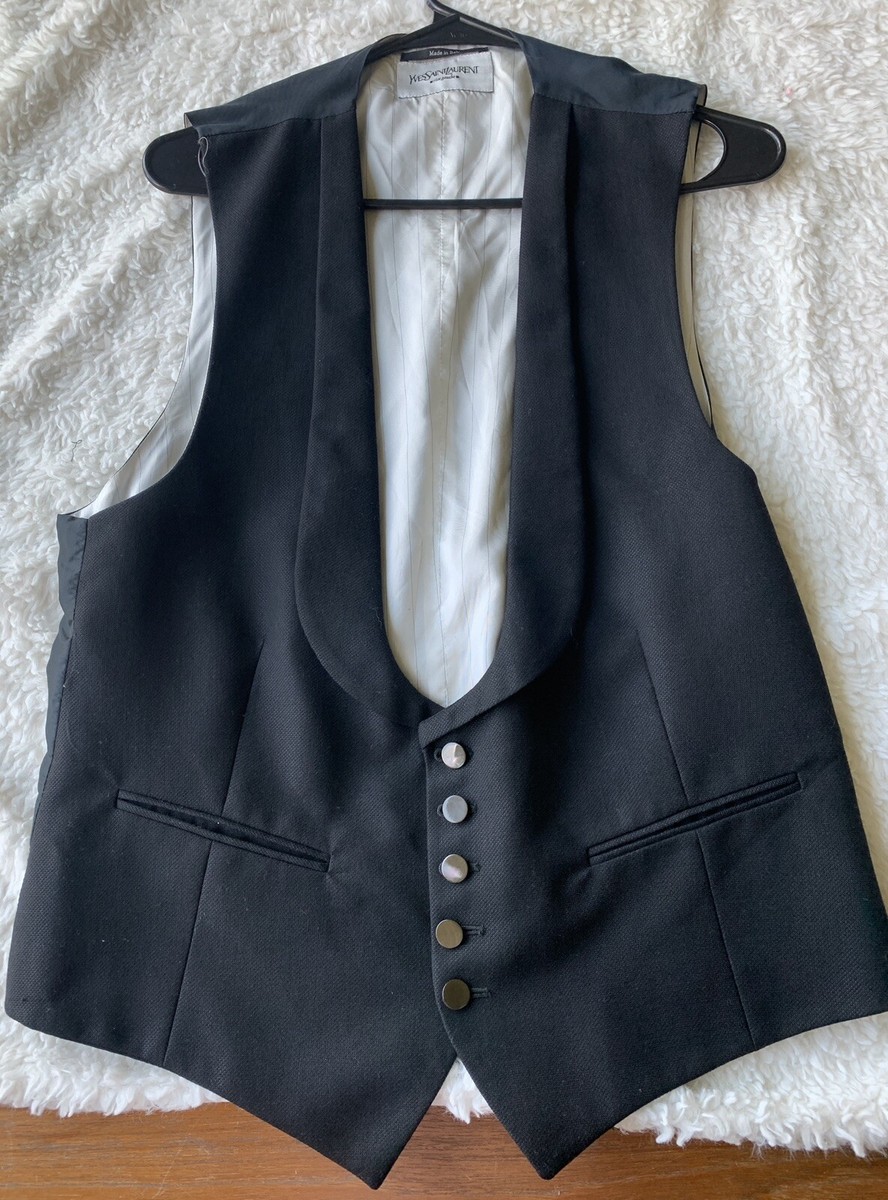 Celeb Owned Yves Saint Laurent YSL Suit Vest Black 5-Button