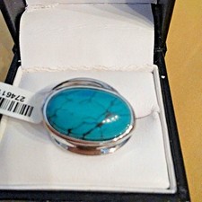 Blue Howlite Silver tone Bypass Ring Sz 7 - 4.32 cts