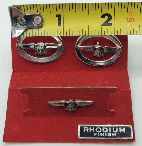 TIE TACK MANSCHETTENKNÖPFE MIT FLÜGELN in Rhodium AUSFÜHRUNG wunderschön - Bild 4 von 7