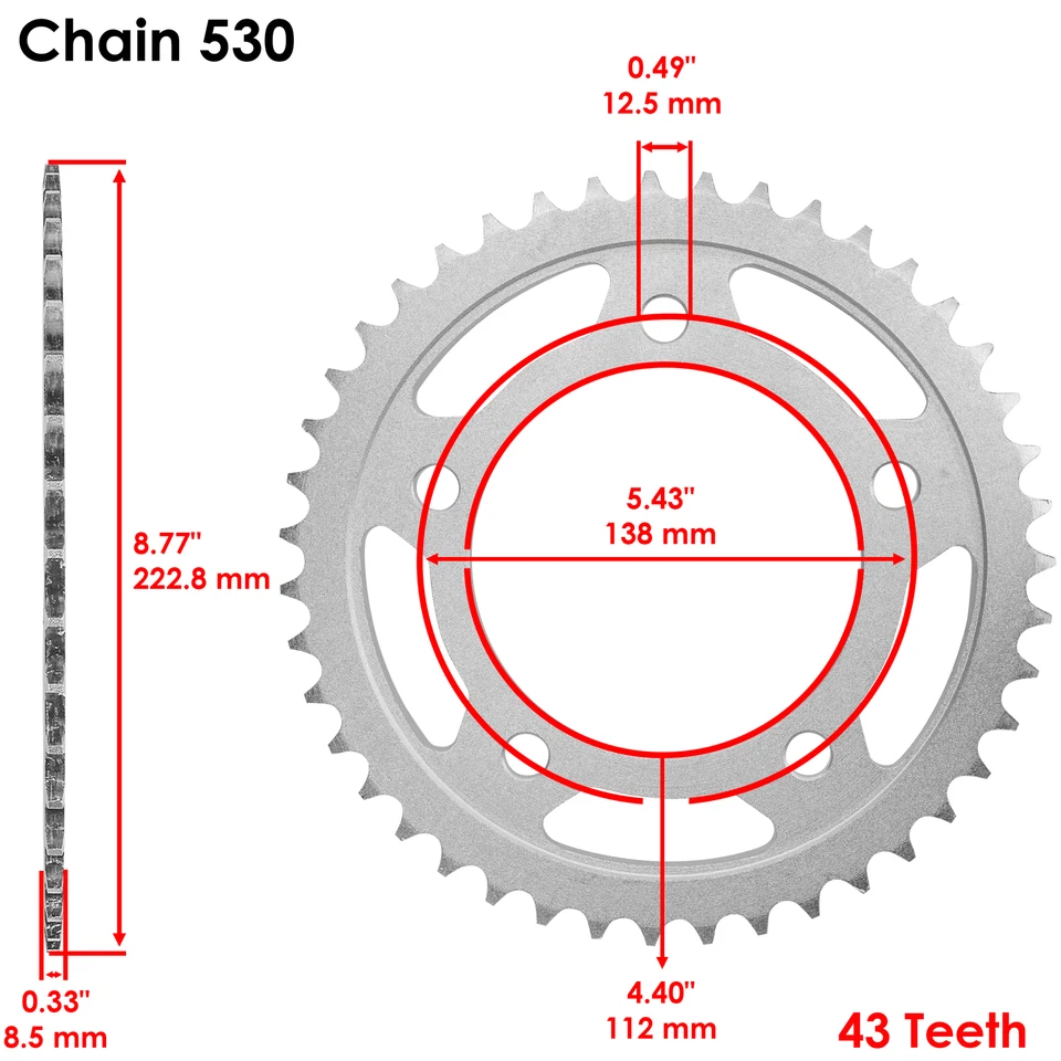 Rear Sprockets for Honda CBR600F2 CBR600F3 CBR600Sjr 1991 1992 1993 1994-1996 - Image 2 of 4