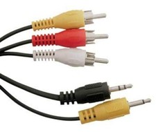 Hard to Find 3 RCA Male to 3.5mm Mono Plug 3.5 Stereop Plug 6' Cord