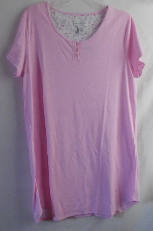 CAMISÓN KAREN NEUBURGER ROSA LUNARES HENLEY MANGA GORRA XL Foto 4 de 4
