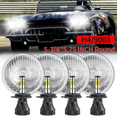 4PCS DOT 5 3/4'' 5.75'' LED Headlights Hi/Lo Beam for Chevrolet Corvette C1 C2 C3