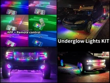 2PCS 4FT+2PCS 6.5FT Chasing Flowing LED Car  Trucks Underglow Strips Lights KIT
