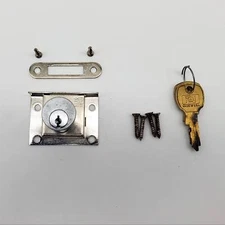 National C8135 Drawer Lock Satin Chrome 1-1/8" L X 0.88" D Cylinder Keyed Diff