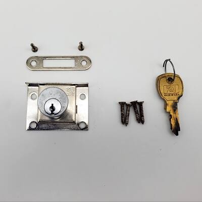 National C8135 Drawer Lock Satin Chrome 1-1/8'' L X 0.88'' D Cylinder Keyed Diff