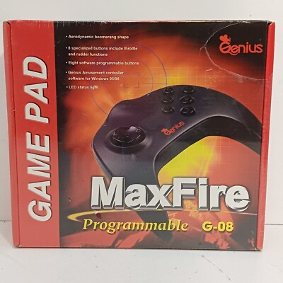 Genius Game Pad MaxFire Programmable G-08 Controller NEU & VERSIEGELT 15 Pin D