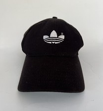 Vintage Adidas Trefoil Logo Adjustable Hat Black Spellout