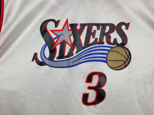 Allen Iverson #3 Philadelphia 76ers NBA Vintage Champion Jersey White Mens 48 XL - Picture 6 of 14