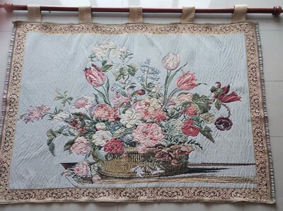 Tapiz vintage de alegres flores