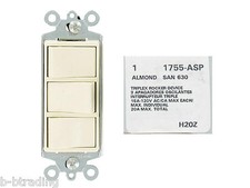 Leviton 1755-ASP ALMOND Decora Triple Rocker ...